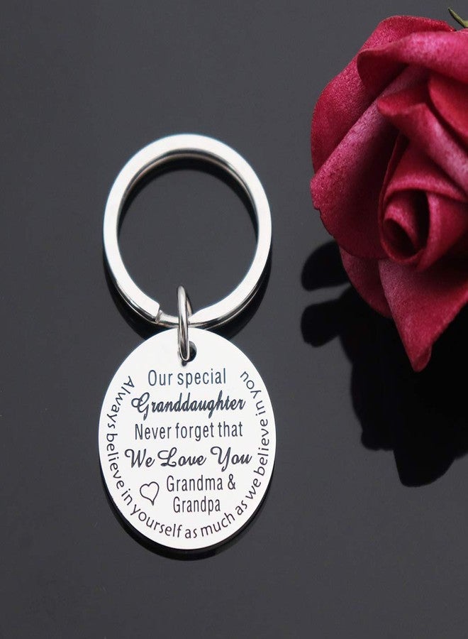 CHENVA Grandparents to Granddaughter Gifts Never Forget That We Love You Keychain Inspirational Gift for Granddaughter (Our Special Granddaughter) - Image 3